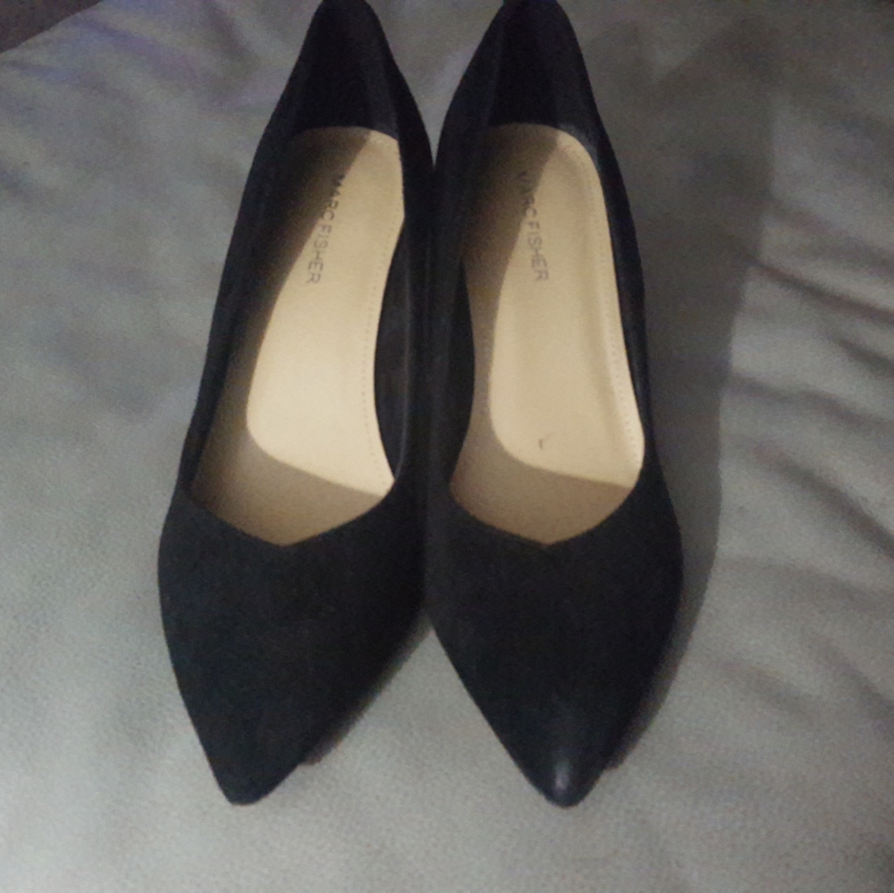 Marc Fisher black suede pumps